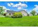 Well-maintained home featuring lush green lawn, mature landscaping, and charming curb appeal at 2201 Schoolmarm Dr, Greenfield, IN 46140