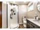 Modern bathroom with stylish glass shower, contemporary vanity, and decorative fixtures at 2965 E 1100 N, Pendleton, IN 46064