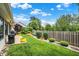 Beautifully landscaped backyard with a lush green lawn, mature trees, and tasteful plantings at 3033 Daum Ct, Carmel, IN 46033