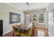 Elegant dining room featuring a classic chandelier, large mirror and hardwood flooring at 3267 Cimmaron Ash Ct, Zionsville, IN 46077