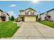 Charming two-story home features a well-manicured lawn, brick accents, and an attached two-car garage at 5361 Cradle River Ct, Indianapolis, IN 46221