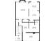 Layout of the first floor featuring a living room, dining area, kitchen, and a bedroom at 5361 Cradle River Ct, Indianapolis, IN 46221
