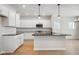 Modern kitchen with white cabinets, granite countertops, stainless steel appliances, and wood floors at 786 James William Ln, Westfield, IN 46074