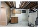 Unfinished utility room featuring essential mechanicals and ample space for storage, with easy access to plumbing at 9127 Pointe Ct, Fishers, IN 46037