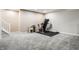 Finished basement area with workout space, exercise equipment and neutral colors at 11419 Niagara Dr, Fishers, IN 46037