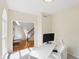 This bright office includes new carpet and modern furniture at 12409 Dellfield W Blvd, Carmel, IN 46033