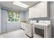 Convenient laundry room with washer, dryer, and ample storage space at 12469 Springmill Rd, Carmel, IN 46032