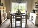 Charming dining area with a table set for four, a large window with backyard view, and stylish accents at 160 Rambling Rd, Greenfield, IN 46140