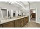Spacious bathroom with a double vanity, large mirror, and plenty of cabinet space at 20010 Prescott Pl, Westfield, IN 46074