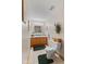 Bathroom with a single sink vanity and a toilet at 205 Canaan Ct, Mooresville, IN 46158