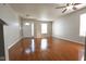 Bright living room with wood floors, neutral paint and ceiling fan at 3059 Black Forest Ln, Indianapolis, IN 46239