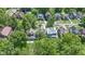 An aerial view of a neighborhood showcasing tree-lined streets and well-kept homes at 344 N Whittier Pl, Indianapolis, IN 46219