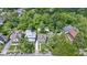 Overhead shot of neighborhood with lush trees and manicured lawns surrounding the residences at 344 N Whittier Pl, Indianapolis, IN 46219