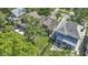 Aerial view of home with a charming backyard featuring a fire pit and well-maintained lawn at 344 N Whittier Pl, Indianapolis, IN 46219