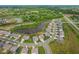 Aerial view of homes in a neighborhood with a pond and tree-lined streets at 3948 Saddle Club S Pkwy, Bargersville, IN 46106
