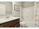 Clean bathroom with modern fixtures and shower at 4367 Homestead Dr, Whitestown, IN 46075