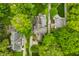 Stunning aerial view of the home showcasing the property, lush landscaping, and surrounding greenery at 4410 N Pennsylvania St, Indianapolis, IN 46205