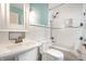 Stylish bathroom featuring white subway tile, an updated sink, and a shower-tub combination at 4410 N Pennsylvania St, Indianapolis, IN 46205
