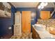 Elegant bathroom showcasing a modern vanity, intricate details, and stylish accents at 806 Maplewood Ave, Anderson, IN 46012