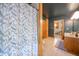 Bathroom featuring a shower with curtain, vanity, and tile flooring at 806 Maplewood Ave, Anderson, IN 46012