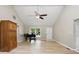 Spacious living room with vaulted ceilings, wood floors, and natural light at 8218 San Carlos Ct, Indianapolis, IN 46256