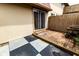 Enclosed patio with brick pavers, sliding glass door, and privacy fence at 8362 Punto Alto Dr, Indianapolis, IN 46227