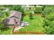 Overhead view of the home and expansive, well-maintained backyard and wooden fence at 9832 Scotch Pine Ln, Indianapolis, IN 46256