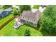 Aerial view of the home highlighting the backyard, deck, and landscaping at 9832 Scotch Pine Ln, Indianapolis, IN 46256
