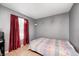 Bedroom boasts wood floors, ample light, and a simple stylish design at 10763 Zimmerman Ln, Indianapolis, IN 46231
