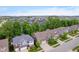 Aerial view of a residential neighborhood featuring well-maintained homes, mature trees, and green spaces at 1274 Timber Bluff Rd, Westfield, IN 46074