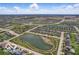 Expansive aerial view of a suburban community featuring a central lake and well-maintained homes at 1274 Timber Bluff Rd, Westfield, IN 46074