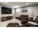 Finished basement featuring a entertainment area, neutral walls, carpeted floors, and recessed lighting at 14805 Chamberlain Dr, Westfield, IN 46074