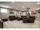 Finished basement featuring a leather seating area, neutral walls, and recessed lighting at 14805 Chamberlain Dr, Westfield, IN 46074