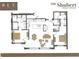 Floor plan featuring a 2-bedroom, 2.5-bathroom apartment layout with an open living and dining area at 15 W Executive Dr # 101, Carmel, IN 46032