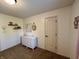Bright Bedroom featuring a white dresser and decor on floating shelves at 204 Meadow Creek S Dr, Whiteland, IN 46184