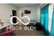 Bedroom with a TV, desk and blue curtains at 3292 Underwood Dr, Whiteland, IN 46184