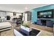 Cozy living room showcasing stylish decor, a contemporary coffee table, and an open layout leading to the kitchen at 3592 Gillsland Rd, Bargersville, IN 46106