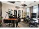 Music room complete with a grand piano, recording equipment, and soundproofing at 3592 Gillsland Rd, Bargersville, IN 46106