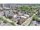 Expansive aerial view showcasing the neighborhood, church, and surrounding buildings at 404 E New York E St # 406, Indianapolis, IN 46202