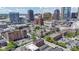 Urban aerial view highlighting the dense mix of residential and commercial buildings in the city at 404 E New York E St # 406, Indianapolis, IN 46202