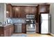 Charming kitchen with stainless steel appliances, tile backsplash, and hardwood floors at 404 E New York E St # 406, Indianapolis, IN 46202