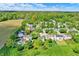 Aerial view of a residential neighborhood with tree-lined streets, manicured lawns, and well-maintained homes at 5041 Millwright Ct, Indianapolis, IN 46254