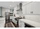 The kitchen features white cabinetry, stainless appliances, and a gas cooktop at 5117 N Park Ave, Indianapolis, IN 46205