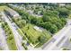 An aerial view of the homes, greenery and neighborhood area at 606 E County Line Rd, Indianapolis, IN 46227