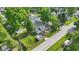 A bright aerial view of a tree lined neighborhood highlighting a home with a great lawn at 6102 Primrose Ave, Indianapolis, IN 46220