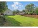Spacious and well-maintained backyard with lush green grass and a wooden fence at 6102 Primrose Ave, Indianapolis, IN 46220