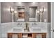 Beautiful bathroom featuring double sinks, modern fixtures, and ample counter space at 630 N College Ave # 105, Indianapolis, IN 46204
