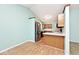 Open kitchen area featuring wooden cabinets and modern appliances at 6406 Longhorn Ct, Indianapolis, IN 46237