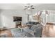 Open living room area with comfortable seating, TV, and seamless flow to other areas of the home at 6833 Bluffridge Ln, Indianapolis, IN 46278