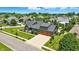 Expansive aerial view of home showcasing landscaping, three-car garage and neighborhood at 7116 Trail Ridge Ln, Indianapolis, IN 46259